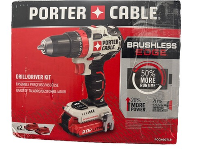 #ad Porter Cable PCCK607LB 20V MAX 1 2 in Brushless Cordless Drill Driver Kit Torn📦 $149.90
