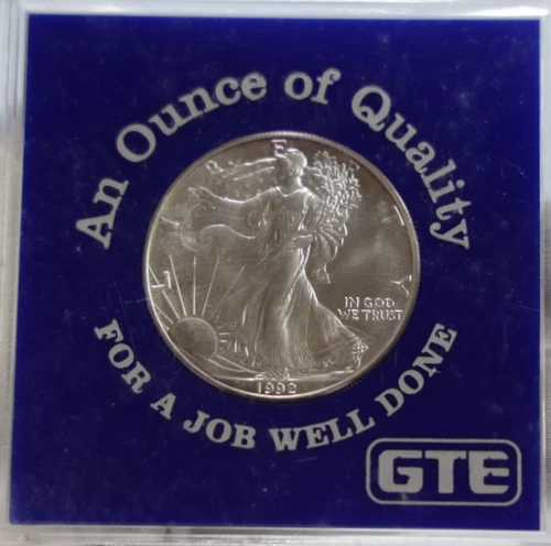 1992 US 1 oz .999 Silver Eagle Unc GTE Award Case