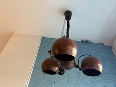 Vintage Mid Century Pendant Eyeball Space Age Lamp Atomic Design Light Metal