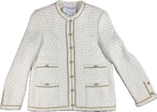 Castleberry Saks Fifth Avenue Women's Ivory Blazer Made In USA