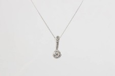 18" 14k White Gold 0.44tcw Diamond Necklace 2.38g. 