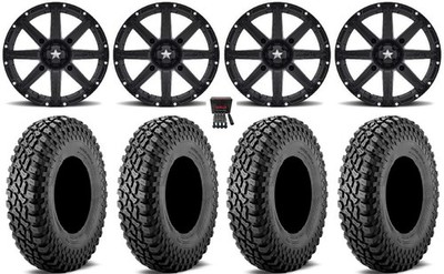 MSA Clutch 14'' Wheels Black 28'' Incursion A/T Tires Honda Foreman Rancher SRA