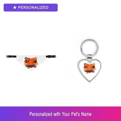 Custom Siamese Cat Paw Print Gift Set Bandana Keychain Personalized Easter Gift