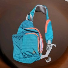 Sling Bag Backpack Lightweight Crossbody Sports Pockets Green Orange. Unisex
