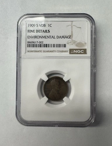 1909-S VDB LINCOLN WHEAT CENT - NGC - FINE DETAILS - RARE PIECE