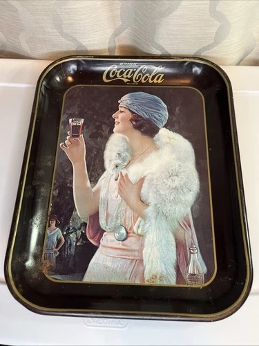 Vintage 1973 Coca Cola Serving Tray 1925 Advertisement Flapper Girl
