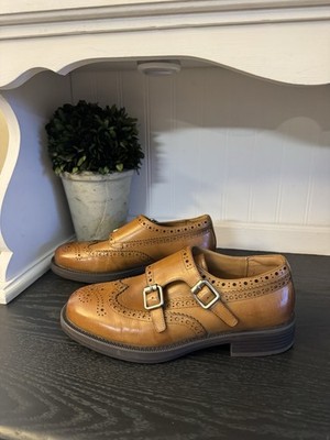 BEAU TODAY Monk Strap Brogue Loafer Shoes GUC Business Casual Calfskin Preppy
