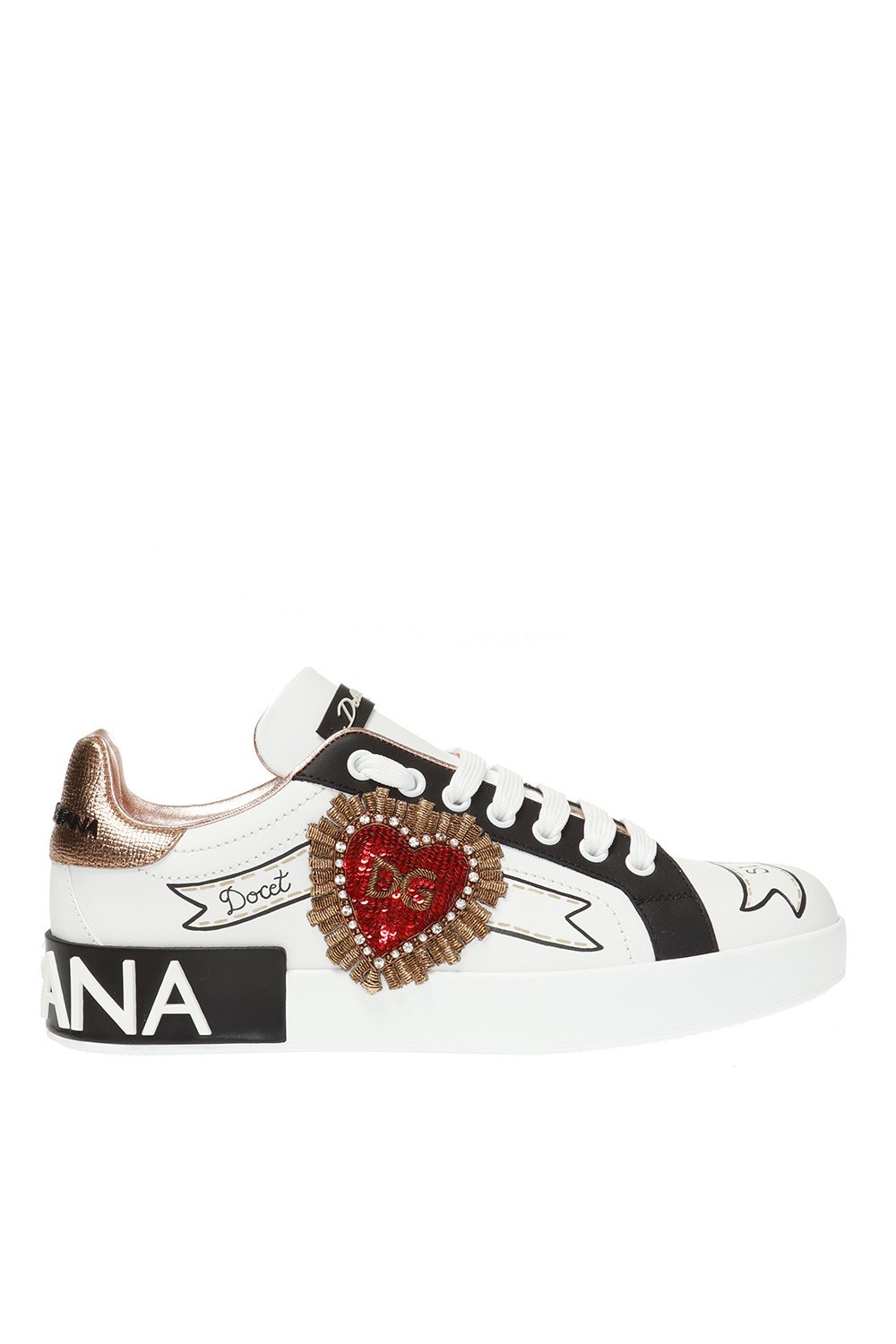DOLCE&GABBANA Branded White Leather Sneakers New & Authentic