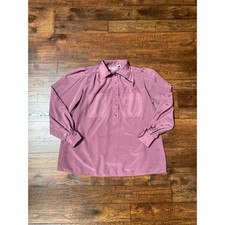 Vintage Clothing - Half-Button Front Blouse - Deep Lilac - Medium - Chaus