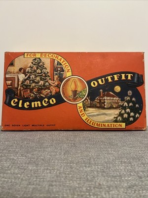 Vintage Christmas Lights 1940s Clemco Outfit Mazda Lamps C-7 Works Original Box