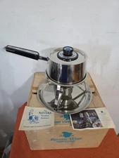 Vintage Revere Ware Neptune 1.5 Qt Fondue Set With Warmer  