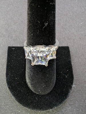 Diamonique Cubic Zirconia DQCZ Ring Size 7.5 Sterling Silver .925