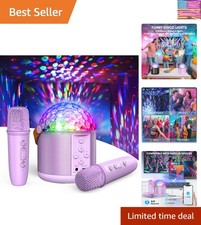 Karaoke Machine with Disco LED Lights for Adults Kids, Portable Bluetooth Spe...