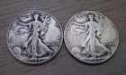 1944 P & 1942 P Liberty Walking SILVER HALF DOLLARS (Lot of 2) 0.723 oz silver A