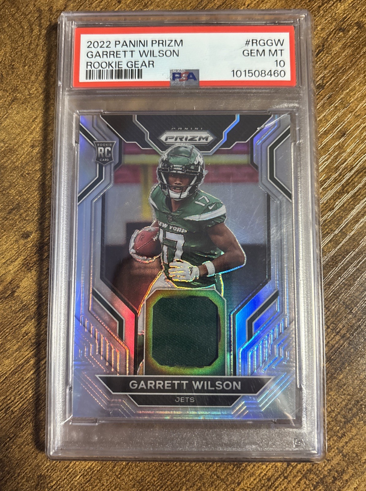 2022 Panini Prizm - Rookie Gear Garrett Wilson #RG-GW RC PSA 10