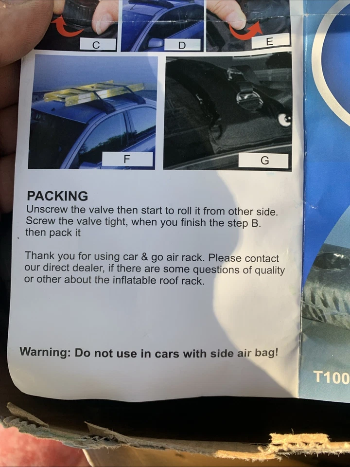 Portaequipajes/kayak Tirol T10021 auto inflable aire portaequipajes Foto 4 de 4