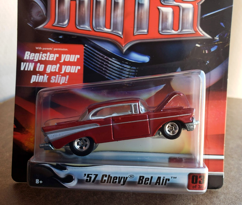 2007 Hot Wheels '57 CHEVY BEL AIR RED Ultra Hots Series 3/36 1:64 Real Rider 5SP - Picture 6 of 16