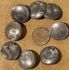 8 Vtg Molded Plastic BUTTONS Marbled Light Brown Tan Flat Dome Shank 13/16" 20mm