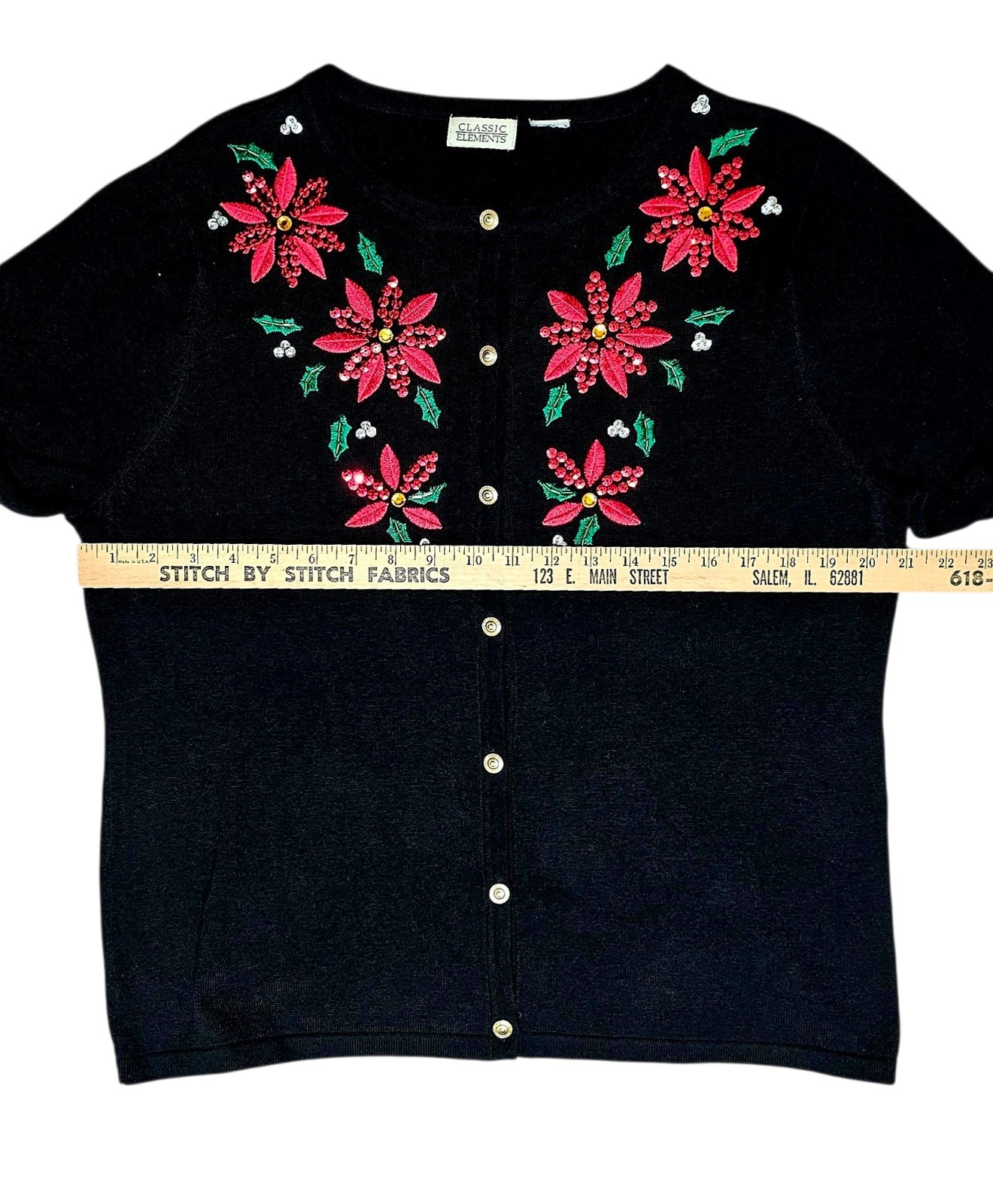 Vtg Classic Elements Beaded Christmas Sweater Med… - image 11