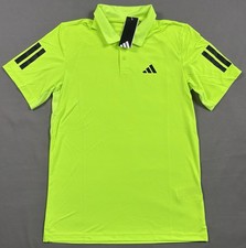 Adidas Men's Club 3-Stripe Polo Shirt Tennis JP0418 Lucid Lemon Size S-M NWT