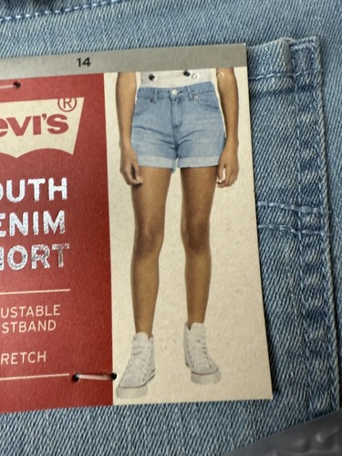 NEW Levi's Youth Girlfriend Adjustable Shorts. Size 14 - 第 3/7 張圖片