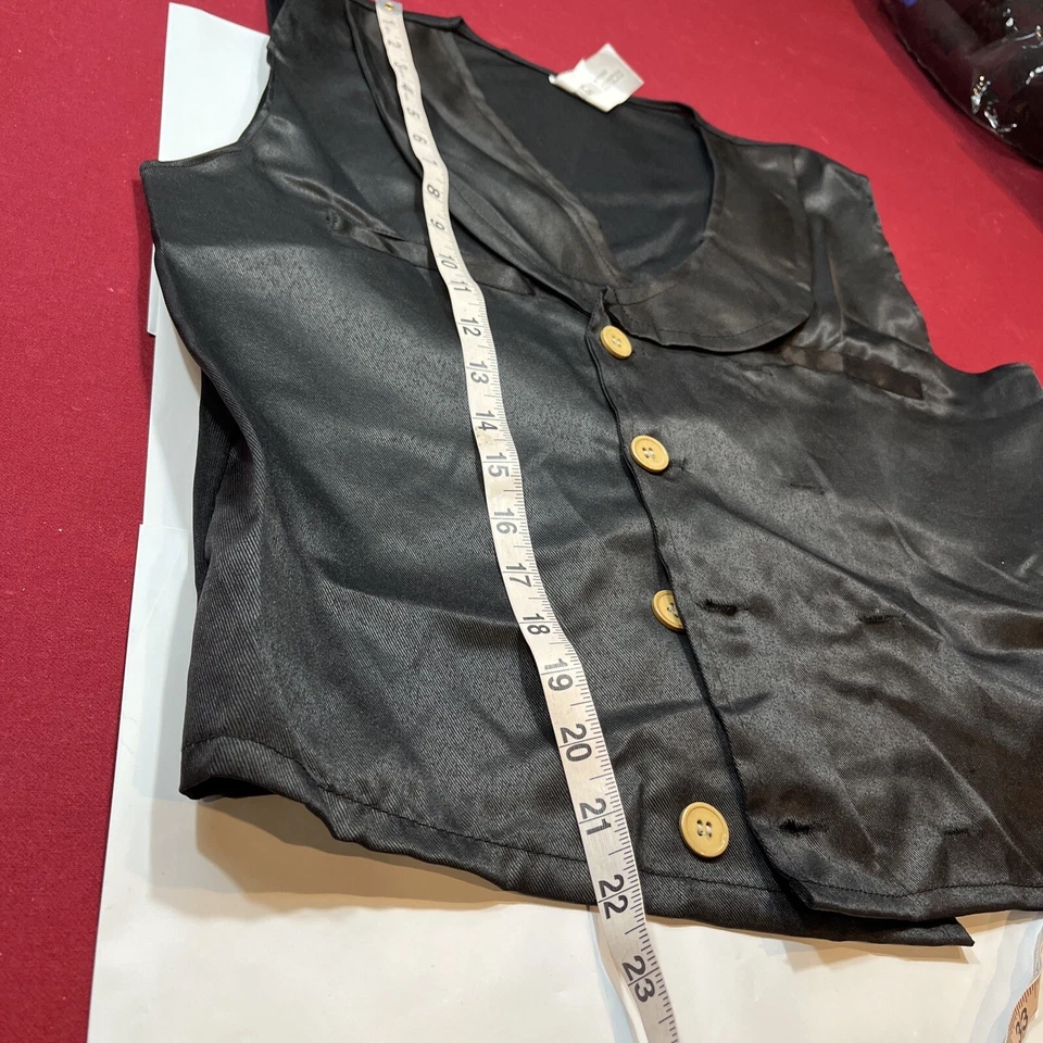 "CHALECO Steampunk NEGRO Disfraz de Vampiro Victoriano Occidental, Se Ajusta Hasta 42""" Foto 4 de 4