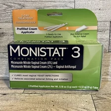 Monistat 3 Day Yeast Infection Treatment for Women, 3 Miconazole Pre-Filled