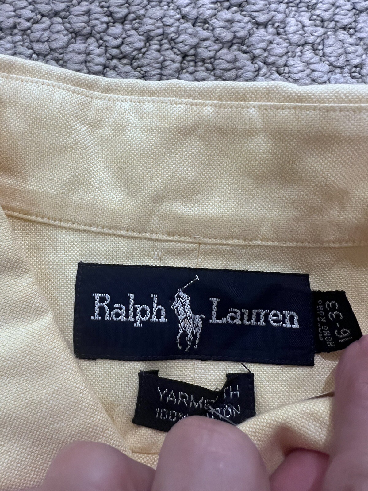 Polo Ralph Lauren Dress Shirt Yarmouth Long Sleeve Yellow Mens Size 16-33 Large thumbnail 3