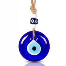 BCS Blue Evil Eye Decor Home Wall Hanging 3.5" Glass Handmade Turkish Nazar A...