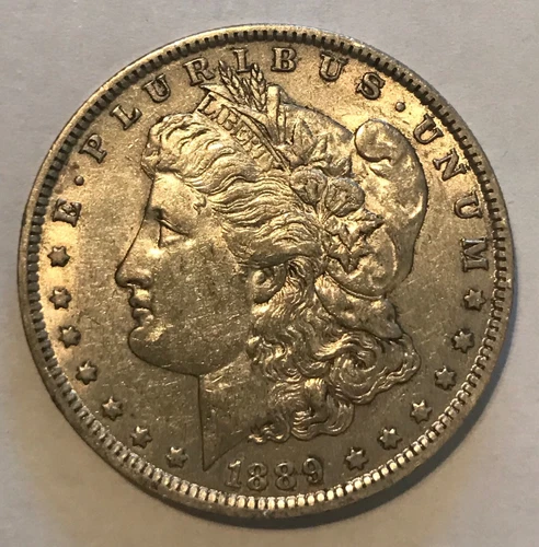 1889-o Morgan silver dollar , XF ++ / AU, Scarce date