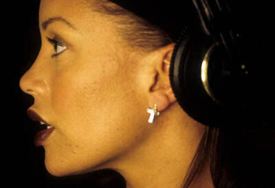 Vanessa Williams recording Freedom in the studio New York February- Old Photo 13