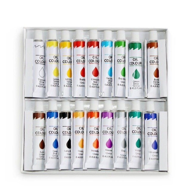 Oil Paint Kit Sets Art Supply Painting Lot Basic/Pro Student Colors 12