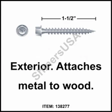 (4000) Type-S Exterior Polegripper Screw 9-15 x 1-1/2 Hi- Hex Washer Head 138277