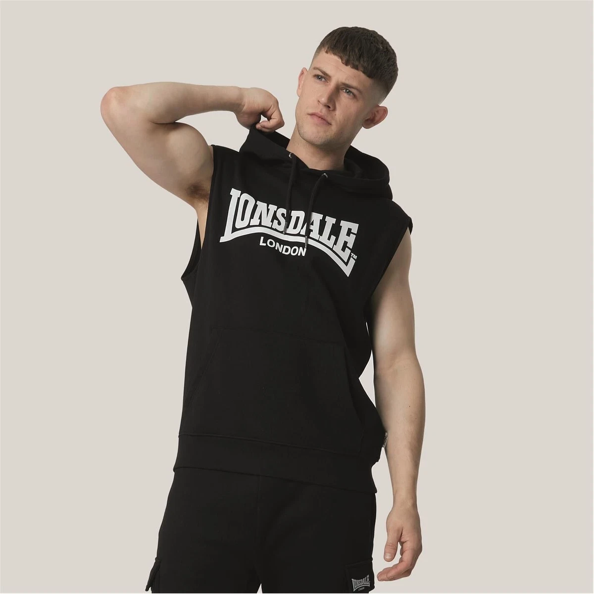 Lonsdale Hommes Essentials Sans Manches Sweat Capuche D bardeur