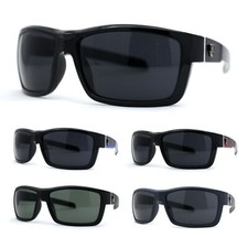 Mens Wrap Around Rectangle Biker Plastic Sunglasses