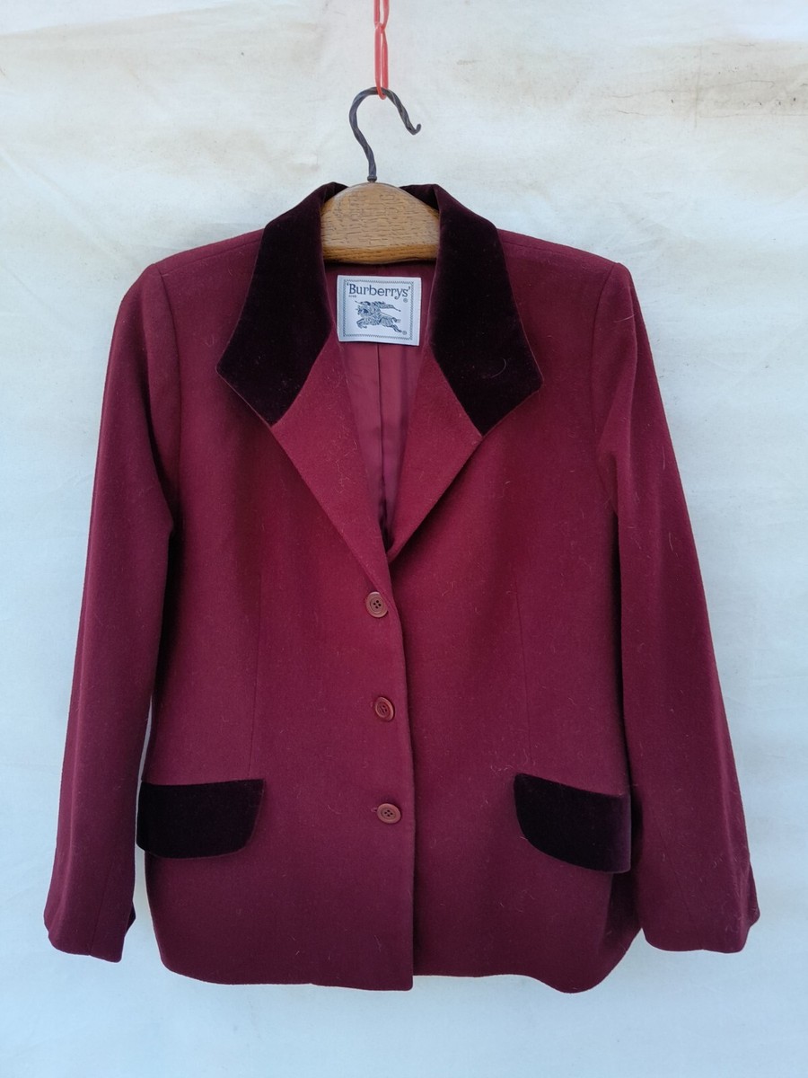 Vintage Burberry's Jacket Womens EU 46cm Burgundy Horse