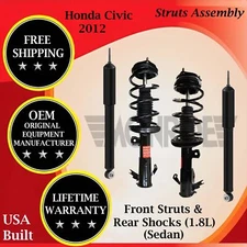 Front Monroe Struts & Rear Shocks For 2012 Honda Civic Lifetime Warranty
