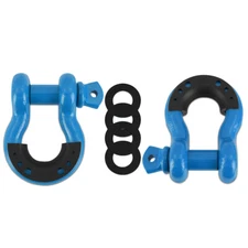 Borne Off-Road 3/4" Steel D-Ring Shackle Set  2 Pieces  Blue