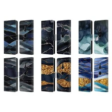 OFFICIAL UTART DARK NIGHT MARBLE LEATHER BOOK WALLET CASE FOR SONY PHONES 1