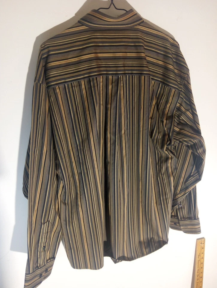 Camisa de vestir enro para hombre XL manga larga abotonada rayas sin sarga de hierro Foto 3 de 4