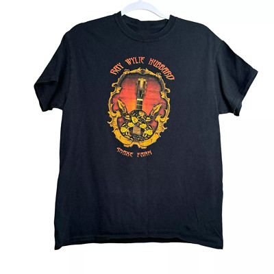 Vtg RAY WYLIE HUBBARD Heavy Cotton Black All Size T Shirt For Men UR099