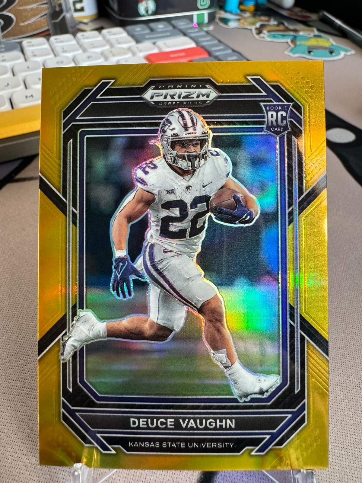 2023 Prizm Draft Picks Deuce Vaughn Rookie RC #126 Gold /10 Prizm KSU Cowboys
