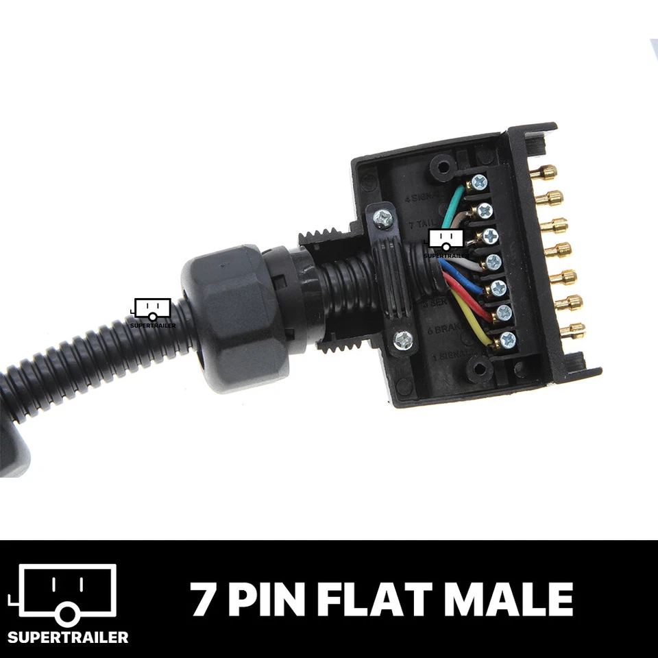 12 Pin Female Socket to 7 Pin Flat Male Plug Trailer Adaptor Caravan Connector - image 4 of 4