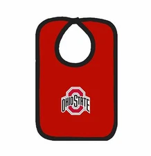 Ohio State Buckeyes Team Bib Newborn Baby 100% Cotton Zelcro Closure NEW
