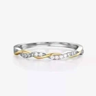 0.60Ct Round Lab Created Diamond Twisted Stacking Engagement 14K Gold Fn Ring