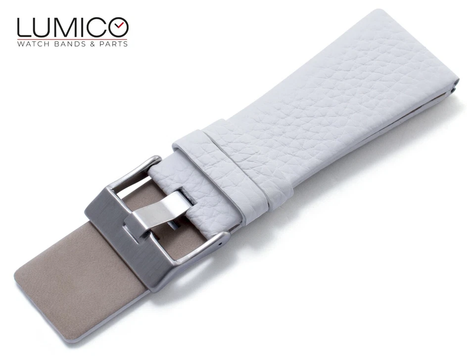 Para reloj diesel blanco con correa de cuero genuino hebilla/cierre para hombre 22 mm Foto 4 de 4