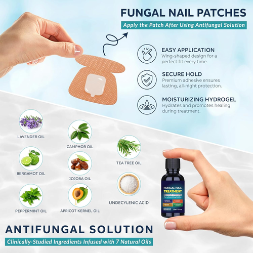 Toenail Fungus Treatment Extra Strength Kit: Nail Repair Liquid Solution Patches - Picture 5 of 12