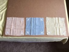 3 Vintage handkerchiefs with Embroidery