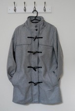 Bnwt Gap Women's Grey Wool Duffle Coat Size S With Detachable Hood Rrp £119.00