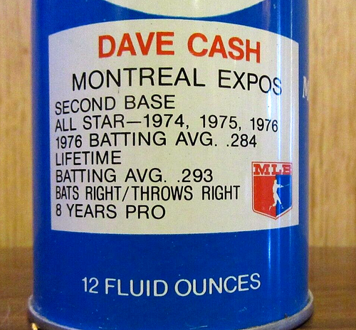 1976 RC Cola MLB Montreal Expos Dave Cash 12oz Stahl Soda kann ungeöffnet - Bild 2 von 7